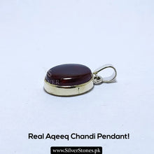 Real Aqeeq Silver (Chandi) Pendant