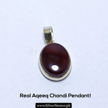 Real Aqeeq Silver (Chandi) Pendant