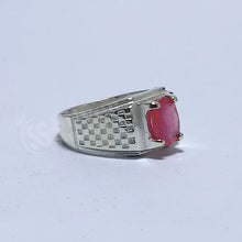 Real Ruby Silver Ring for Men’s