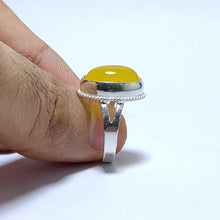 Real Yellow Aqeeq Silver (Chandi) Ring