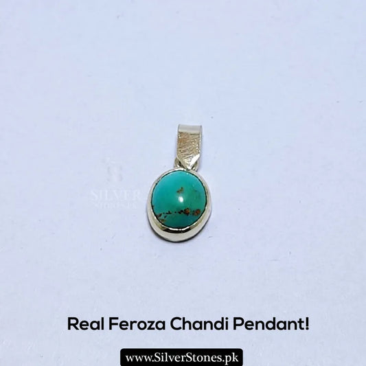 Real Feroza Silver (Chandi) Pendant