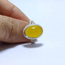 Real Yellow Aqeeq Silver (Chandi) Ring