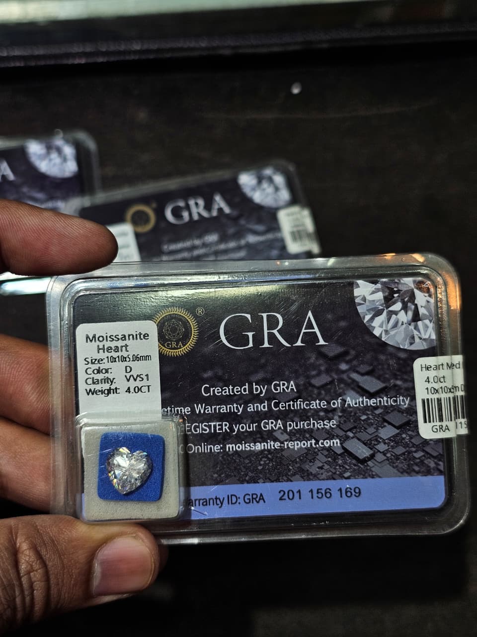 4 carat Heart Shape GRA Moissanite Diamonds with Certificate