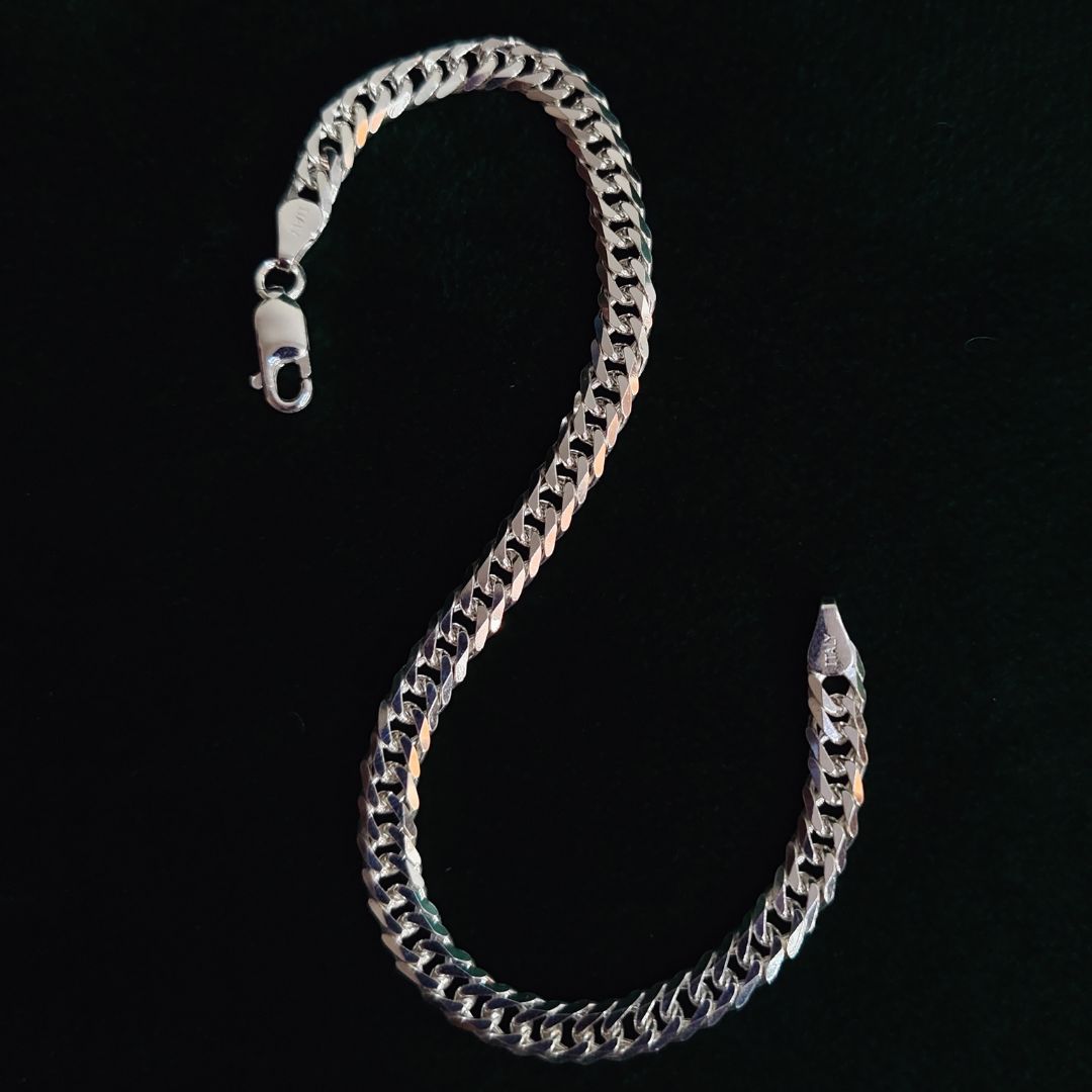 6mm Cuban 925 Italian Silver Bracelet - Timeless and Sophisticated Jewelry Accessory