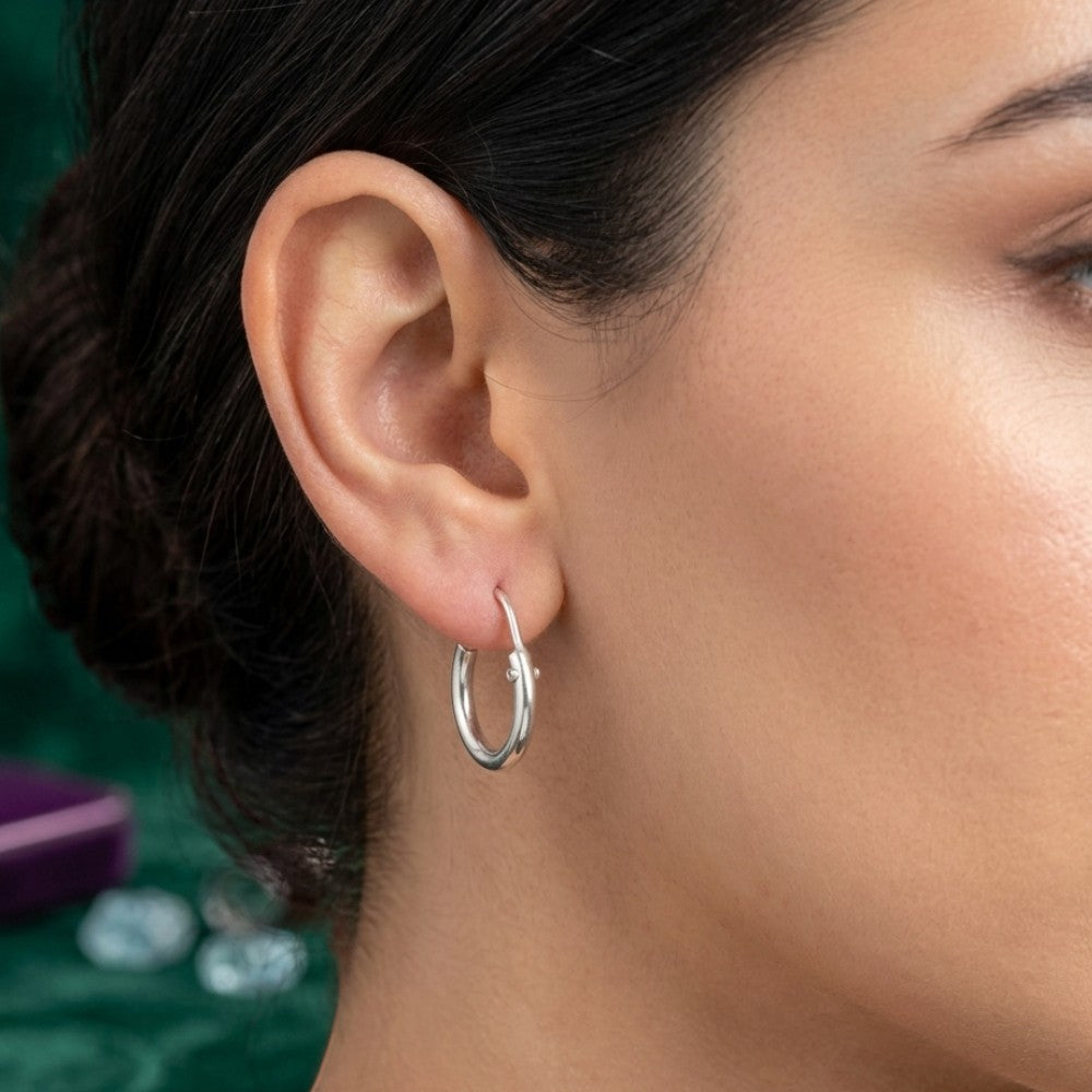5. Small pure silver chandi hoop earrings gift packaging women Silverstones.pk Pakistan