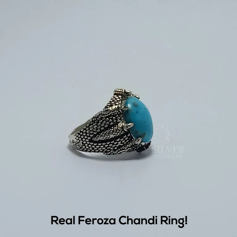 Real Shajri Feroza Silver (Chandi) Ring!