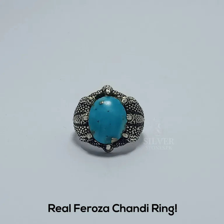 Real Shajri Feroza Silver (Chandi) Ring!
