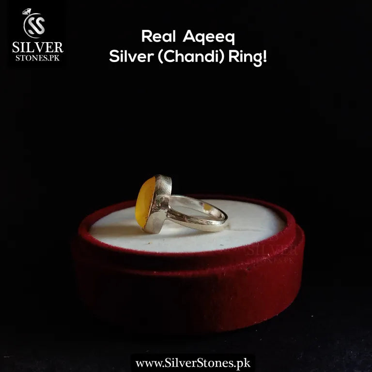 Real Aqeeq Silver (Chandi) Ladies Rings