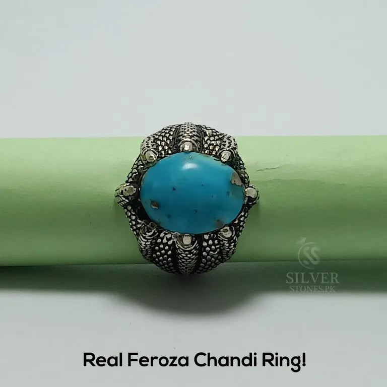 Real Shajri Feroza Silver (Chandi) Ring!