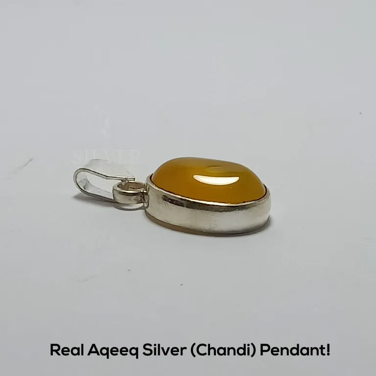 Real Aqeeq Silver (Chandi) Pendant