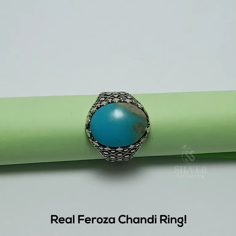 Real Shajri Feroza Silver (Chandi) Ring!