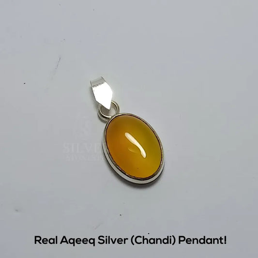 Real Aqeeq Silver (Chandi) Pendant