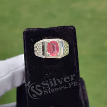 Real Ruby Silver Ring for Men’s