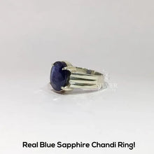 Real Blue Sapphire (Neelam) Silver Ring