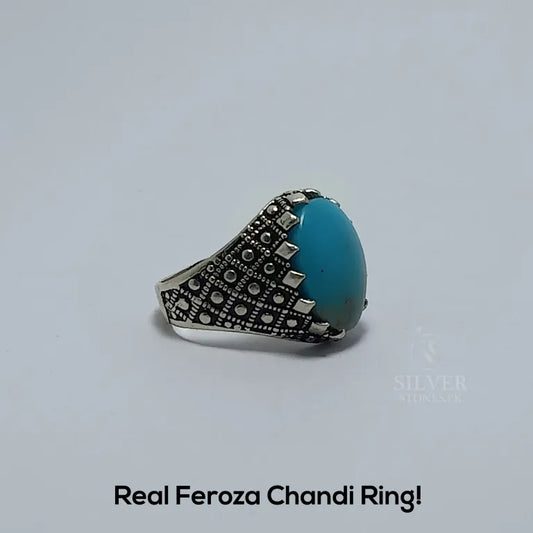 Real Shajri Feroza Silver (Chandi) Ring!