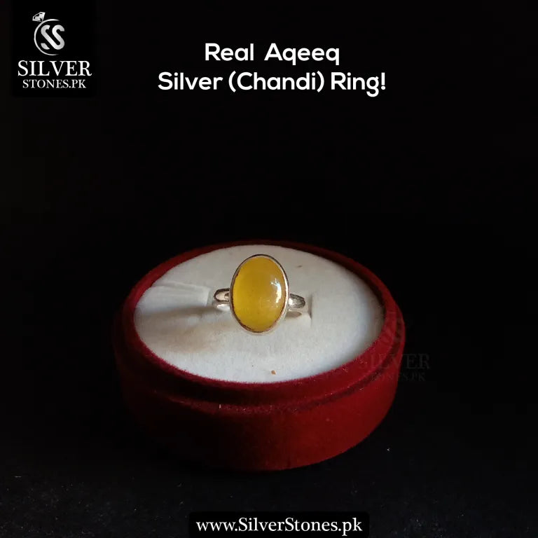 Real Aqeeq Silver (Chandi) Ladies Rings