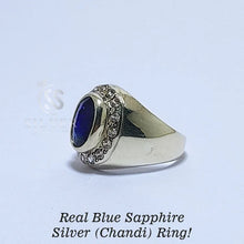 Real Blue Sapphire (Neelam) Silver Ring