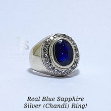 Real Blue Sapphire (Neelam) Silver Ring