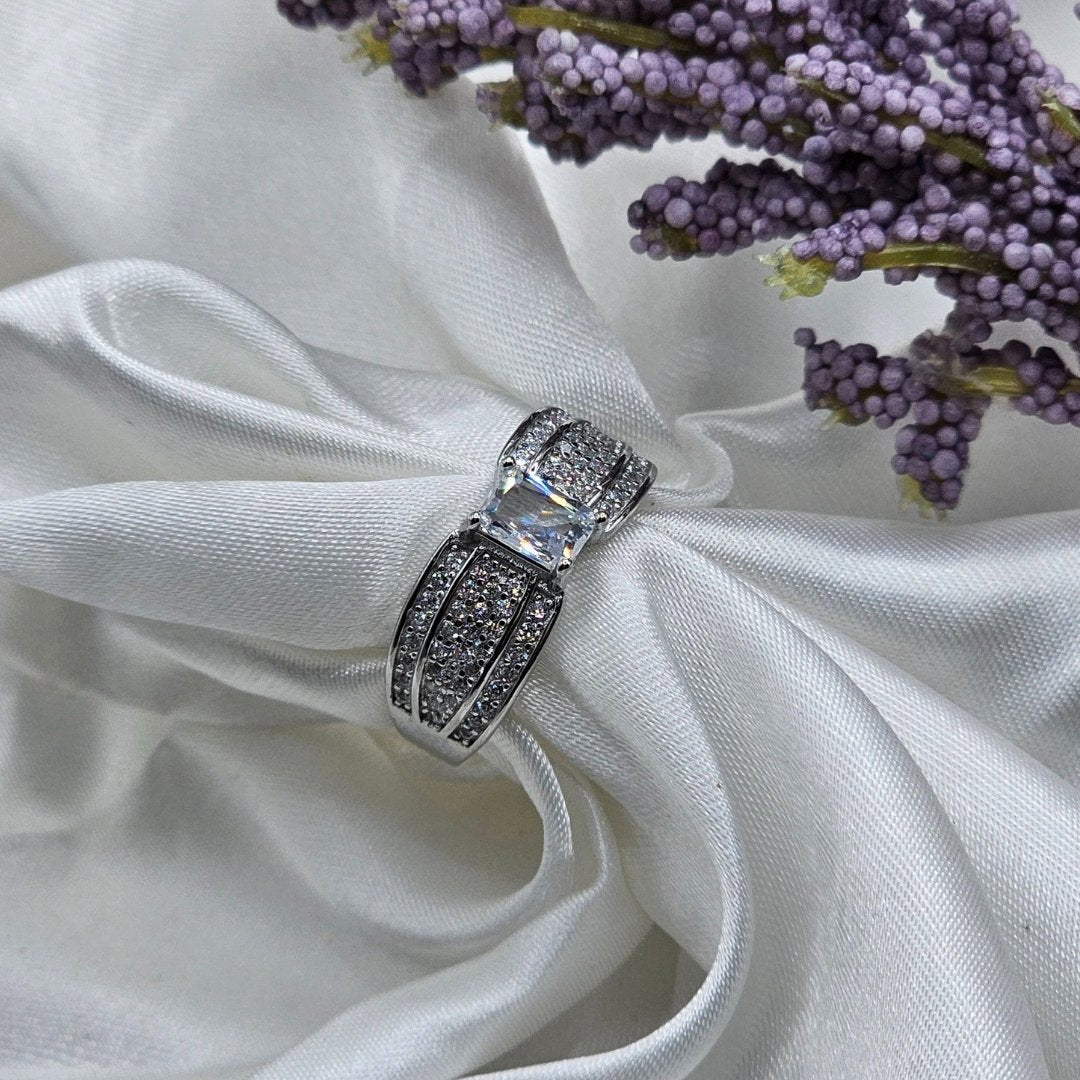 925 Sterling Silver Adjustable Ring – Italian Rhodium Shine for Women