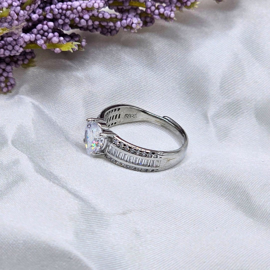 925 Sterling Silver Adjustable Ring for Women – Rhodium Coated Shine