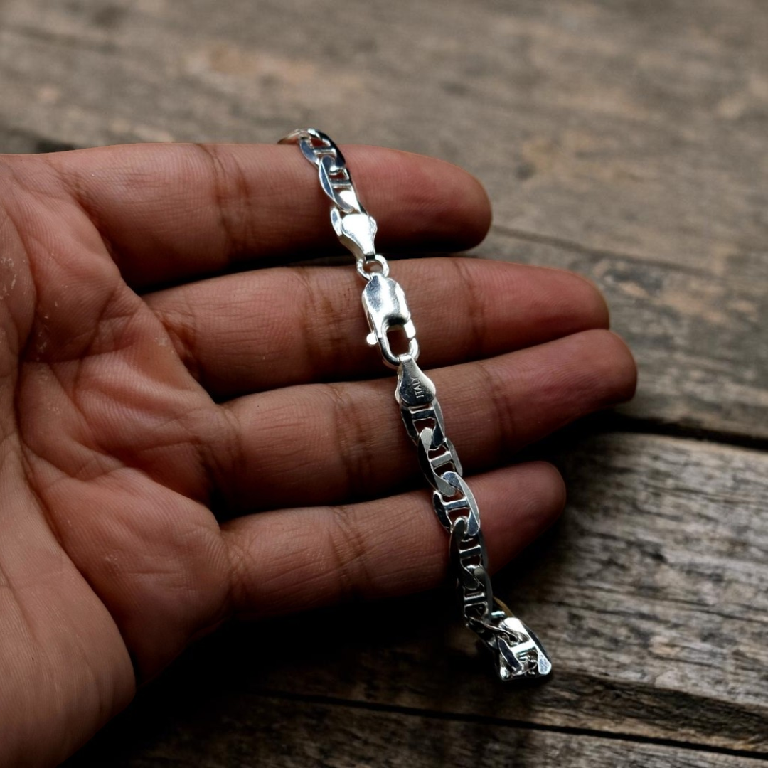 Double Cuban Bracelet – 925 Sterling Silver (For Men)