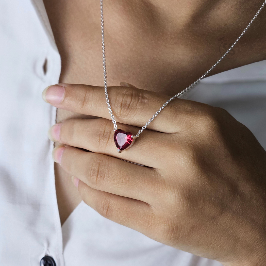 925 italian silver pendant with zircon stone