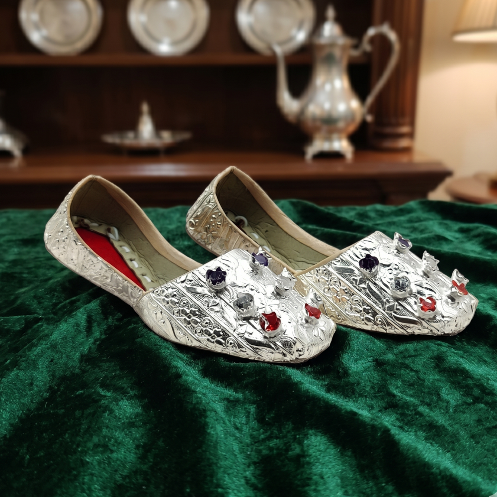 Silver (Chandi) Baby Beautiful Shoes (Khussa)