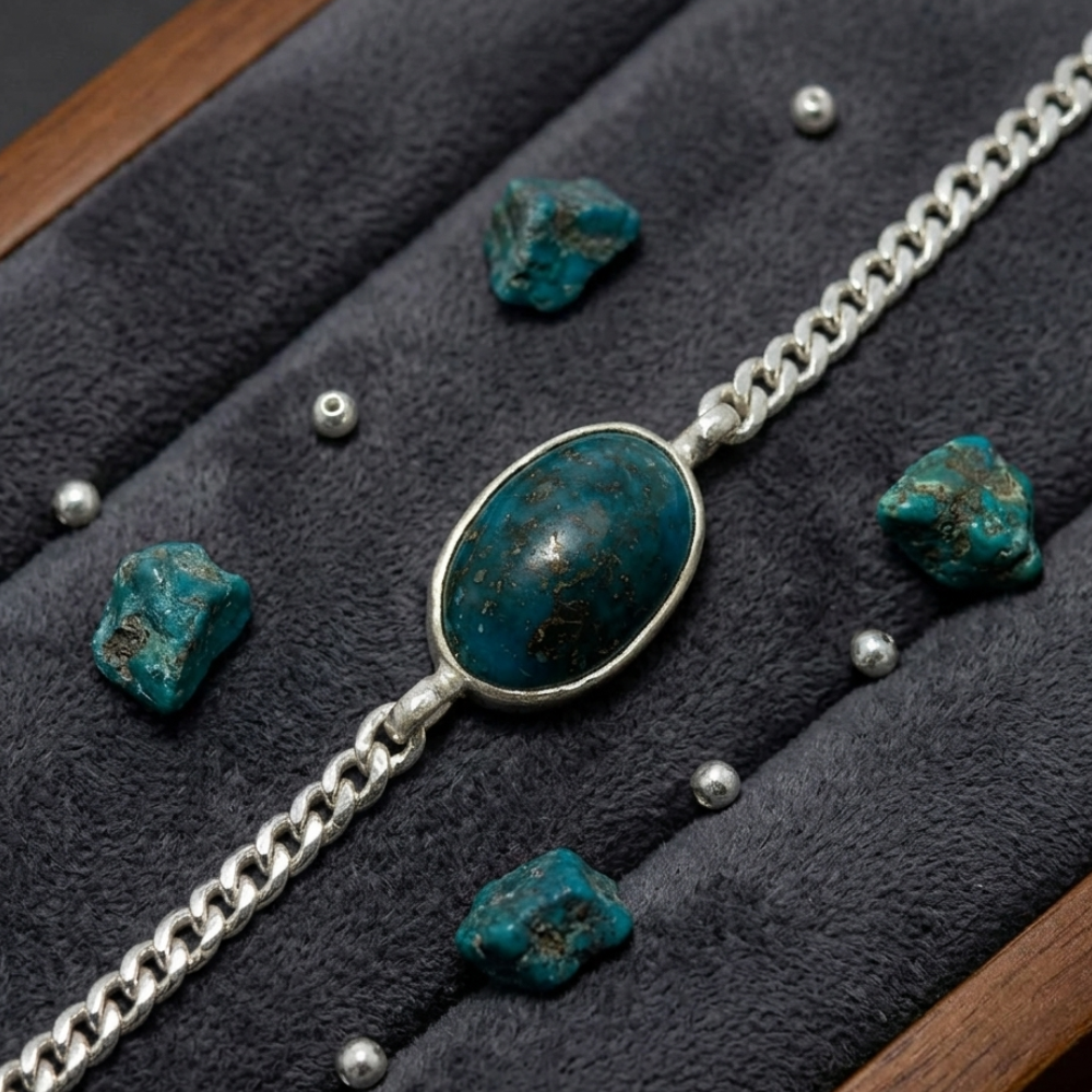 Real Shajri Feroza Chandi Bracelet