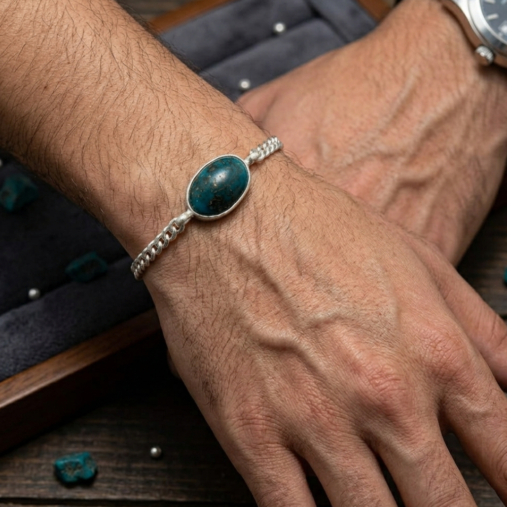 Real Shajri Feroza Chandi Bracelet