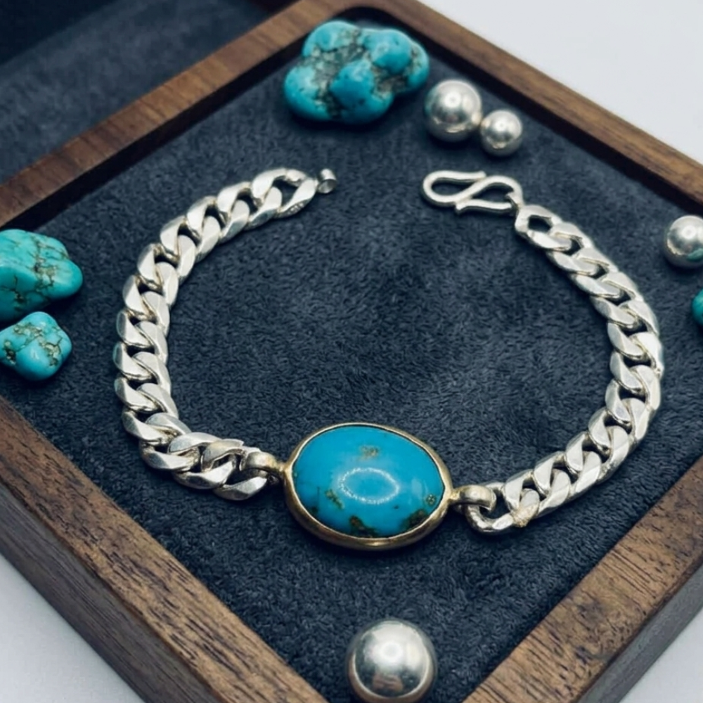 Real Shajri Feroza Chandi Bracelet