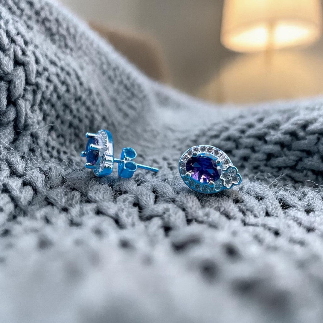 Italian 925 Sterling Silver Ear Studs