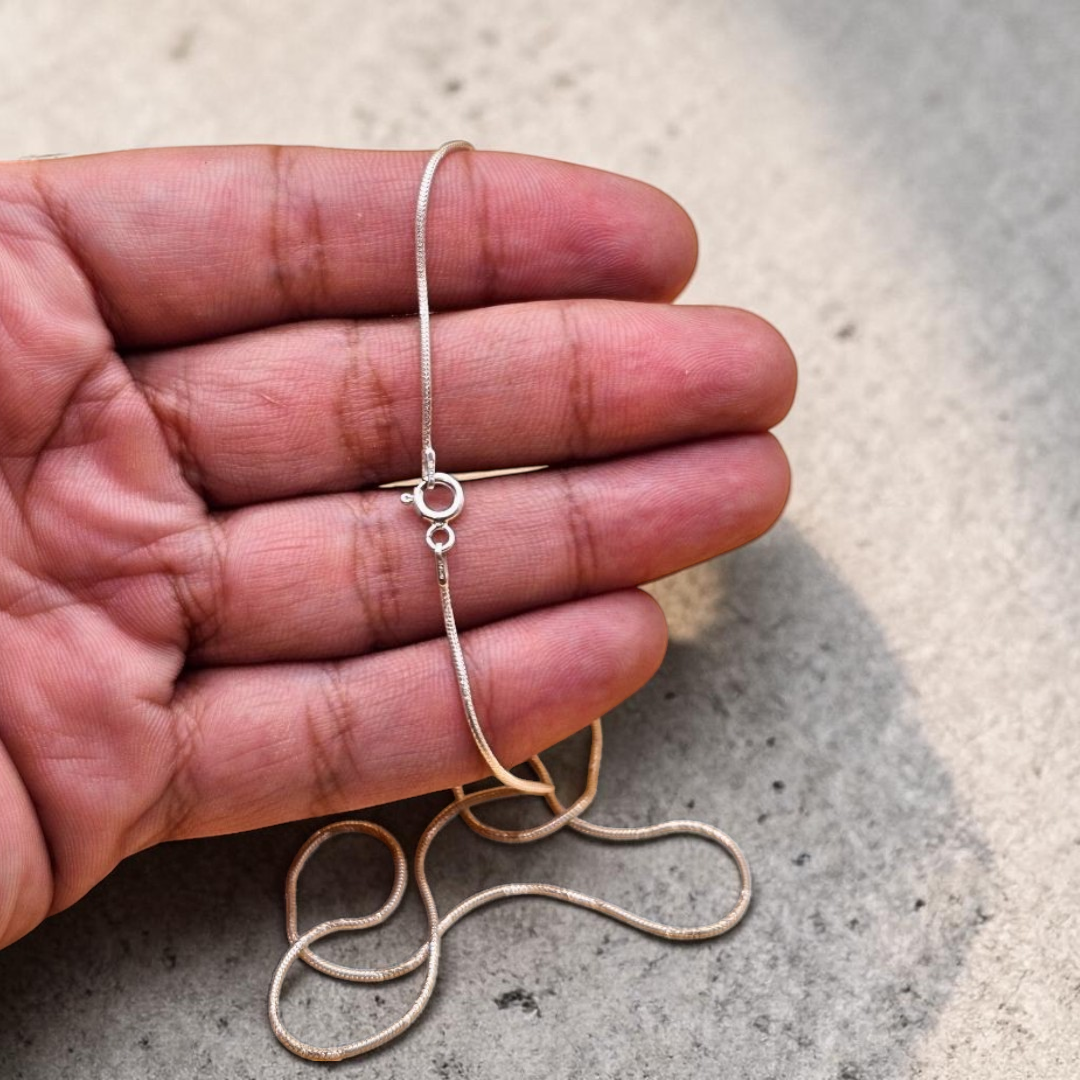 1 mm italian 925 Silver Snake Chain for Girls