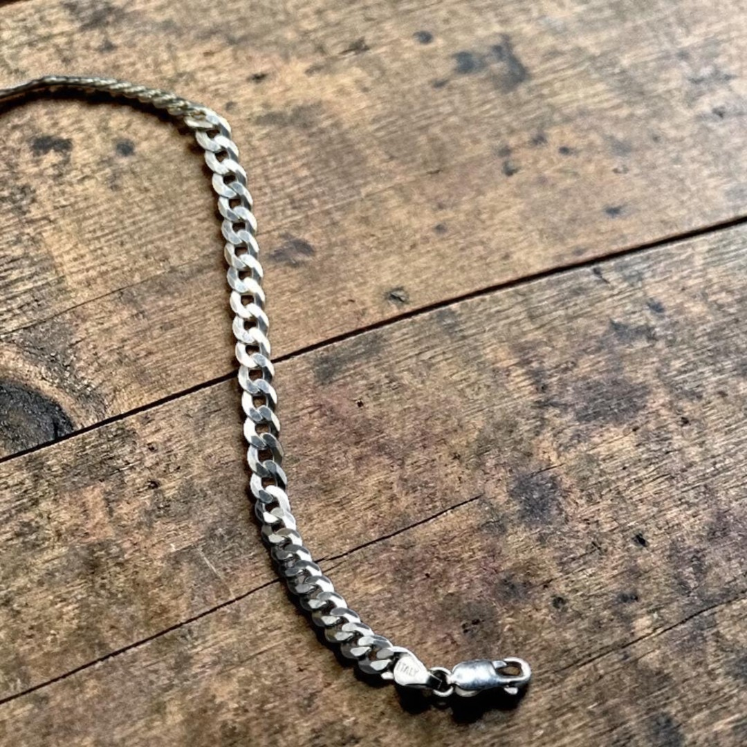 4mm Italian 925 Sterling Silver Cuban Bracelet for Men