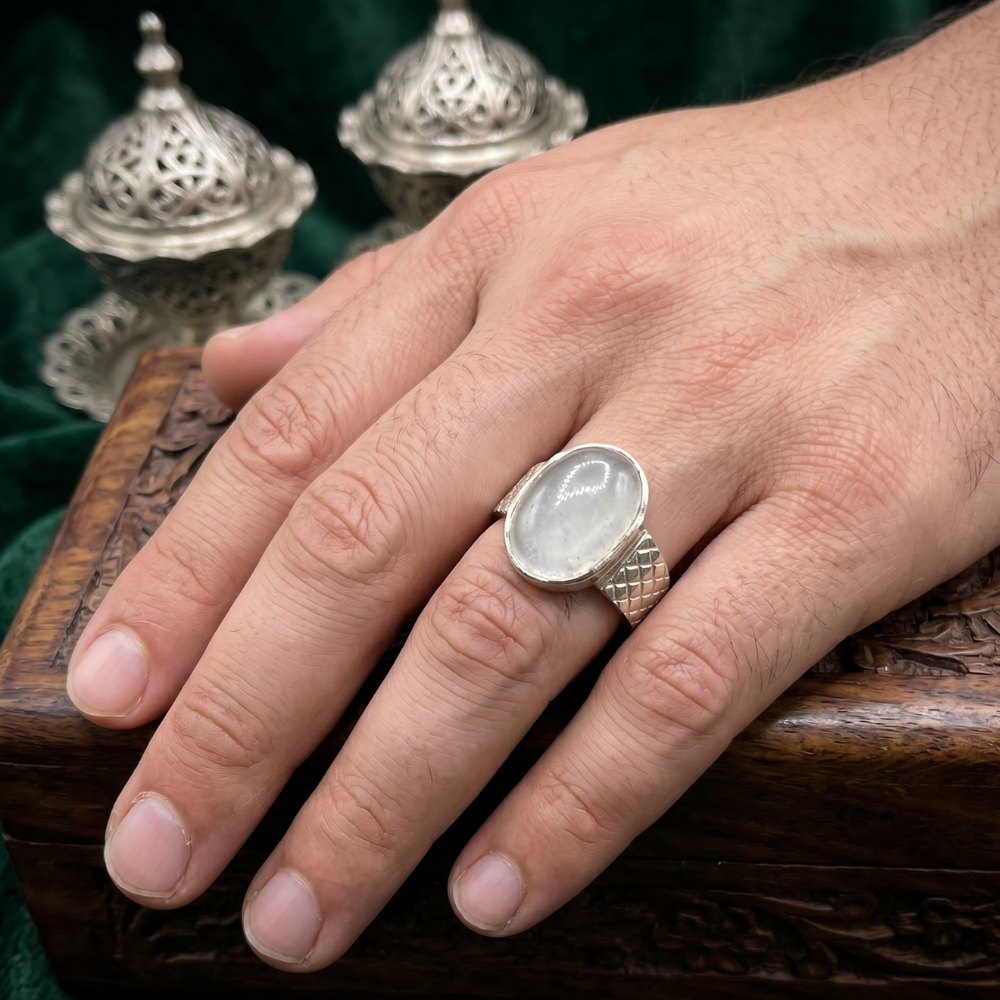 Real High-Quality Dur e Najaf Chandi Ring in Turkish Style