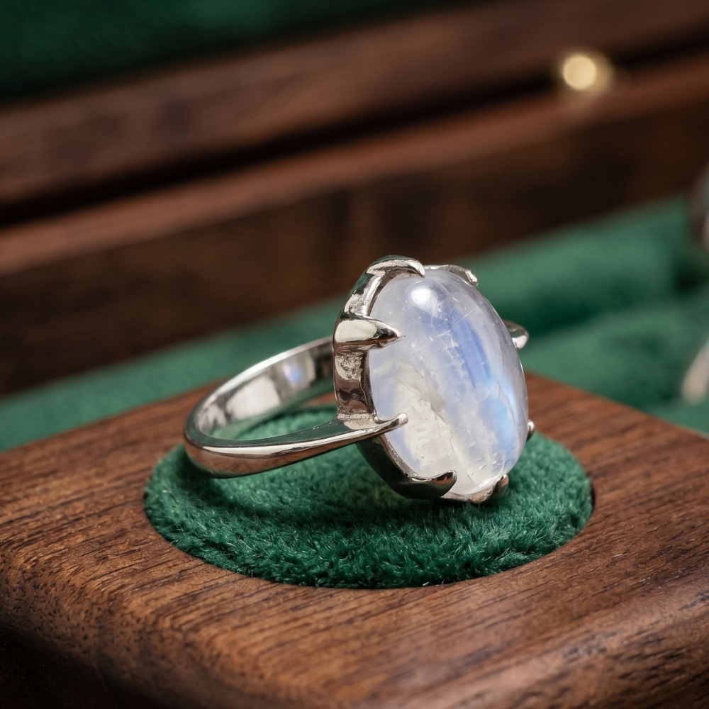 Real Dur e Najaf Stone Chandi Ladies Ring