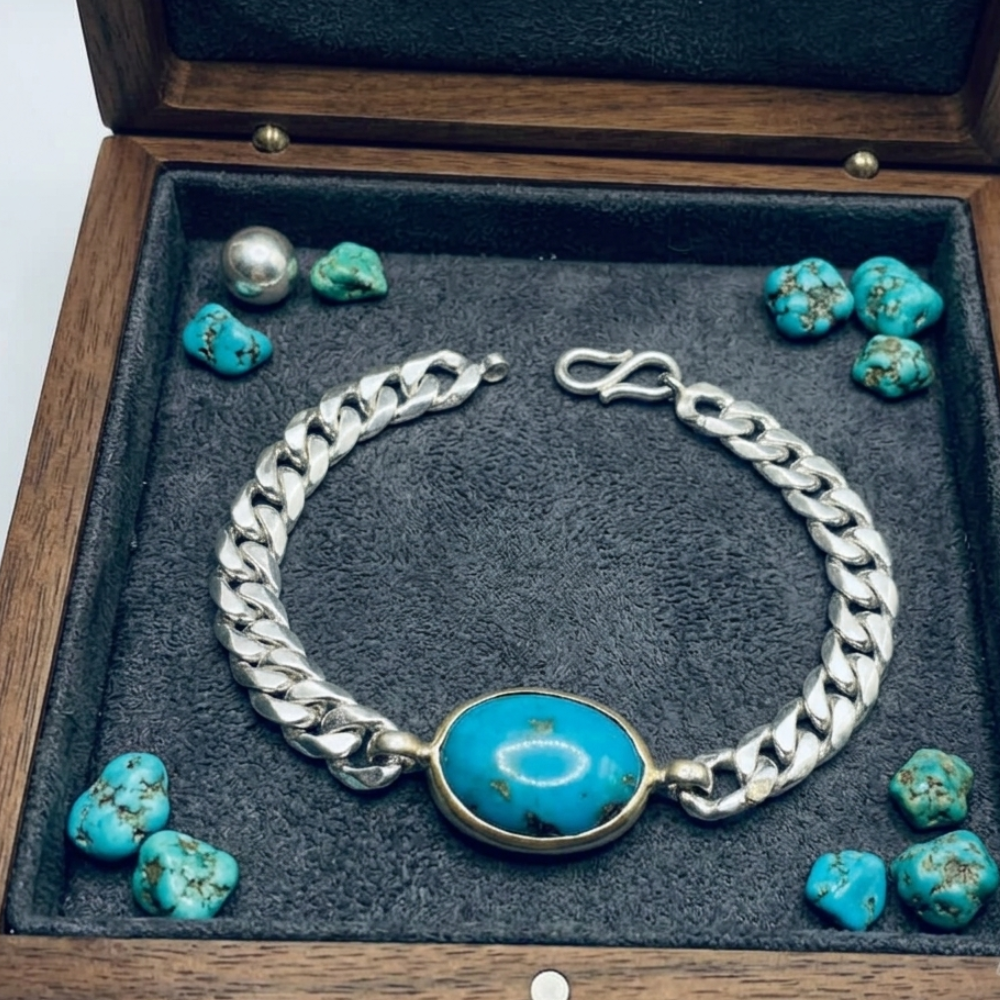 Real Shajri Feroza Chandi Bracelet
