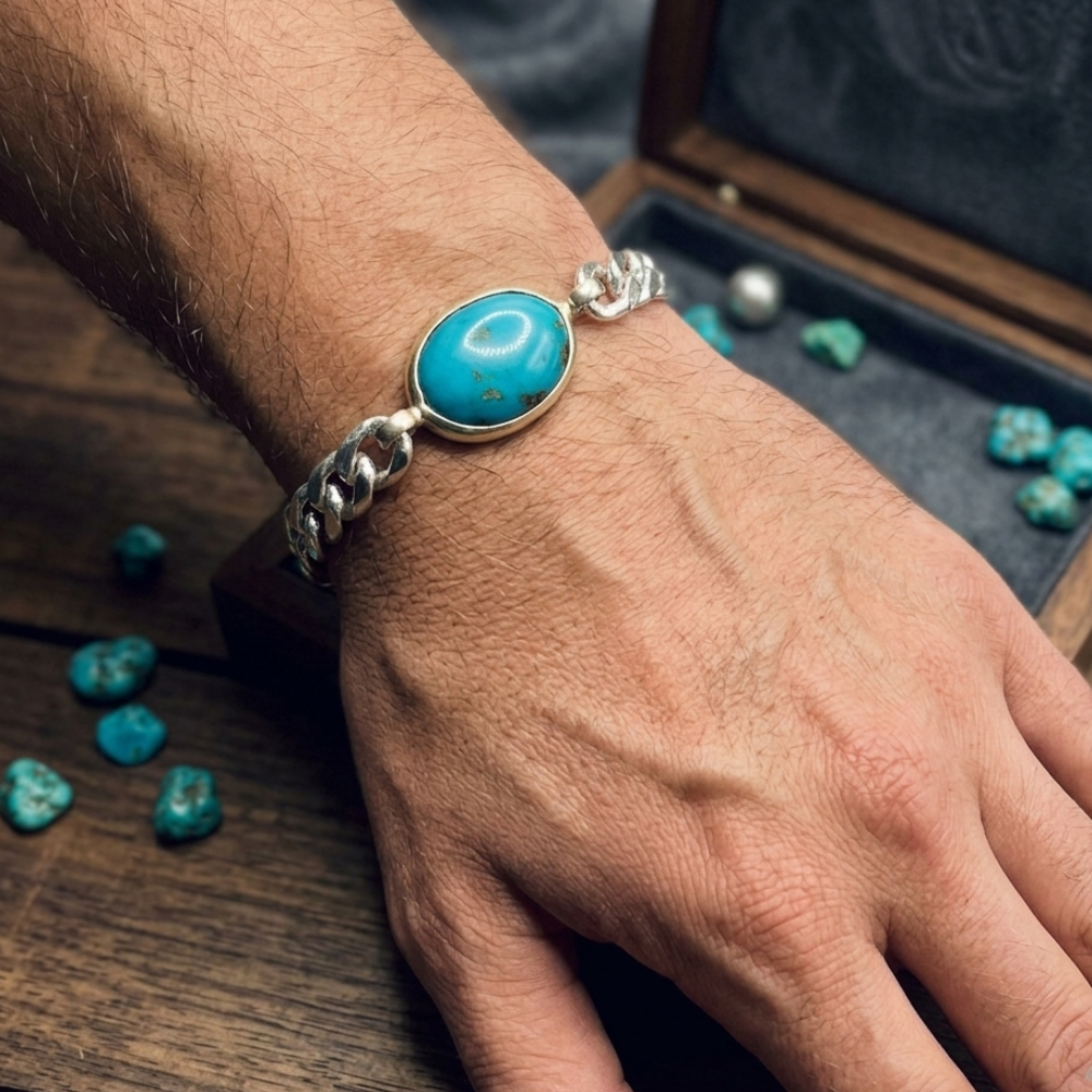 Real Shajri Feroza Chandi Bracelet