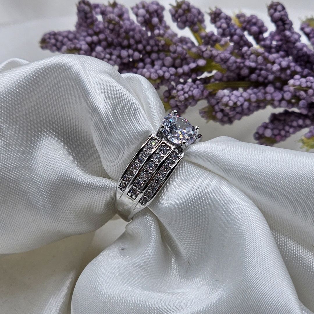 Adjustable Italian Rhodium Ring – 925 Sterling Silver Ladies Jewelry