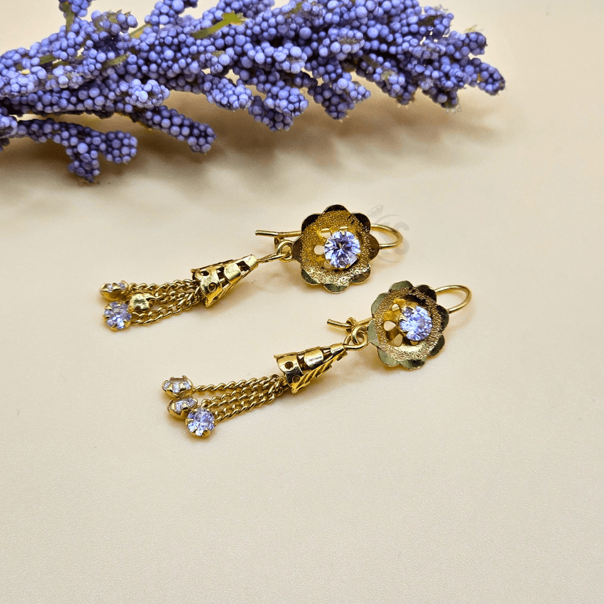 24 Carat Gold Plated Pure Silver Earrings