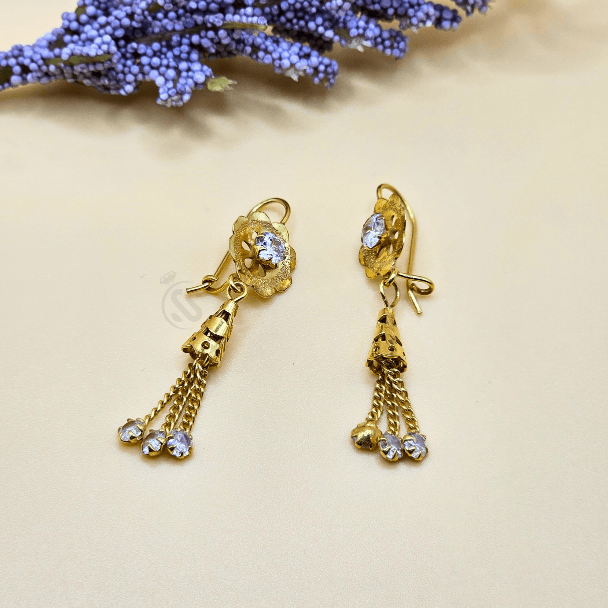 24 Carat Gold Plated Pure Silver Earrings