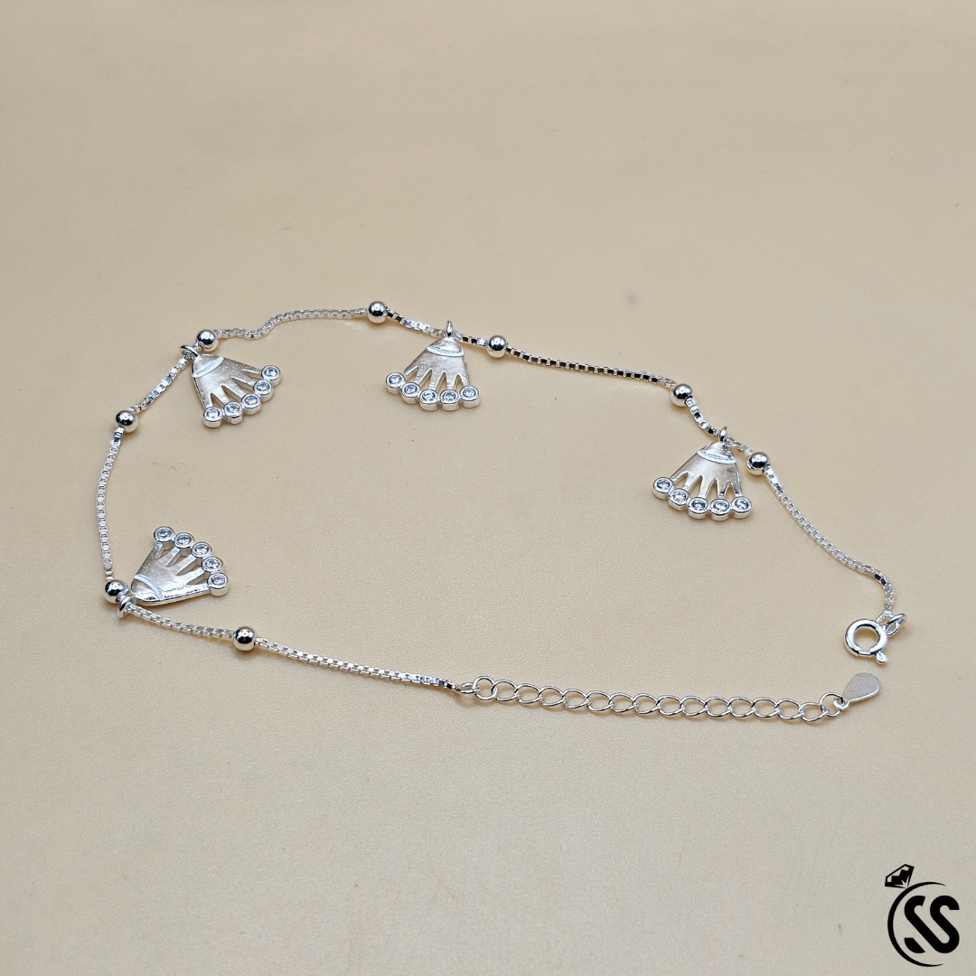 Italian 925 Sterling Silver Ladies Anklets