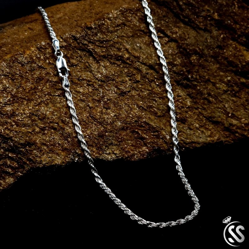 Italian 925 Silver (Chandi) 2 mm Rope Chain