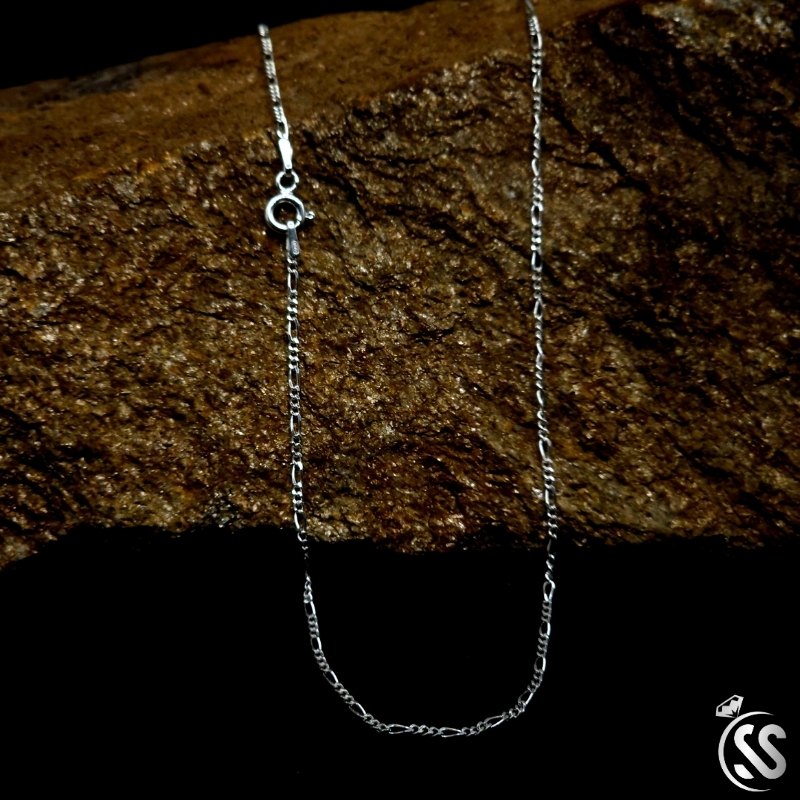 1 mm italian 925 Silver Figaro Chain