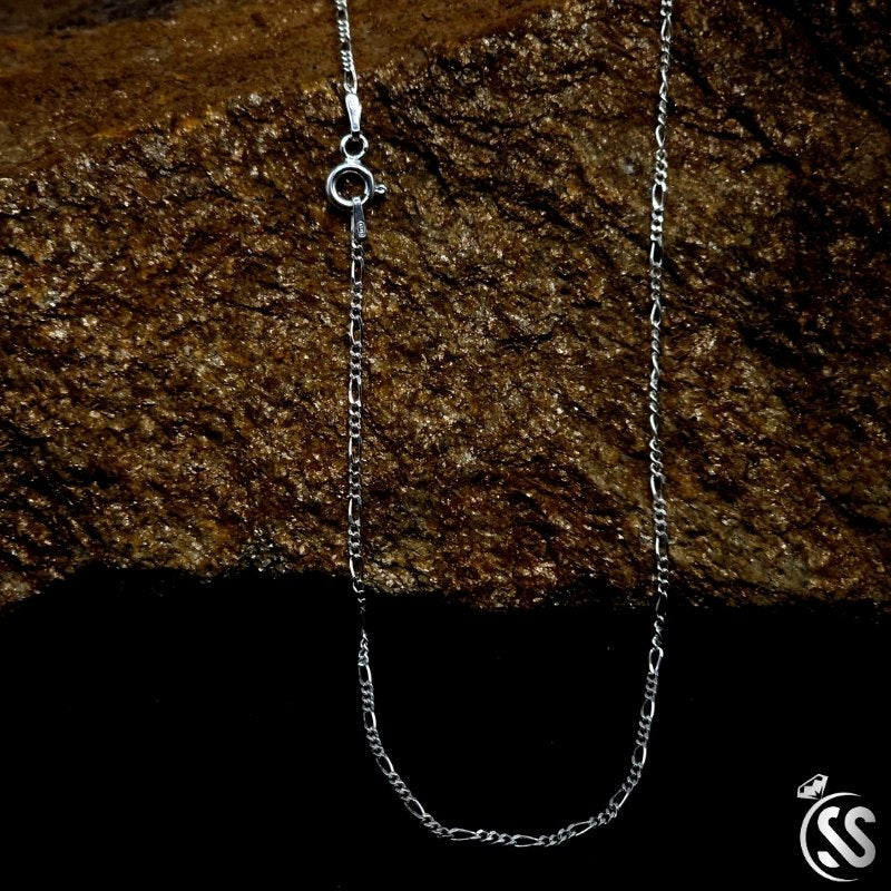 1 mm italian 925 Silver Figaro Chain