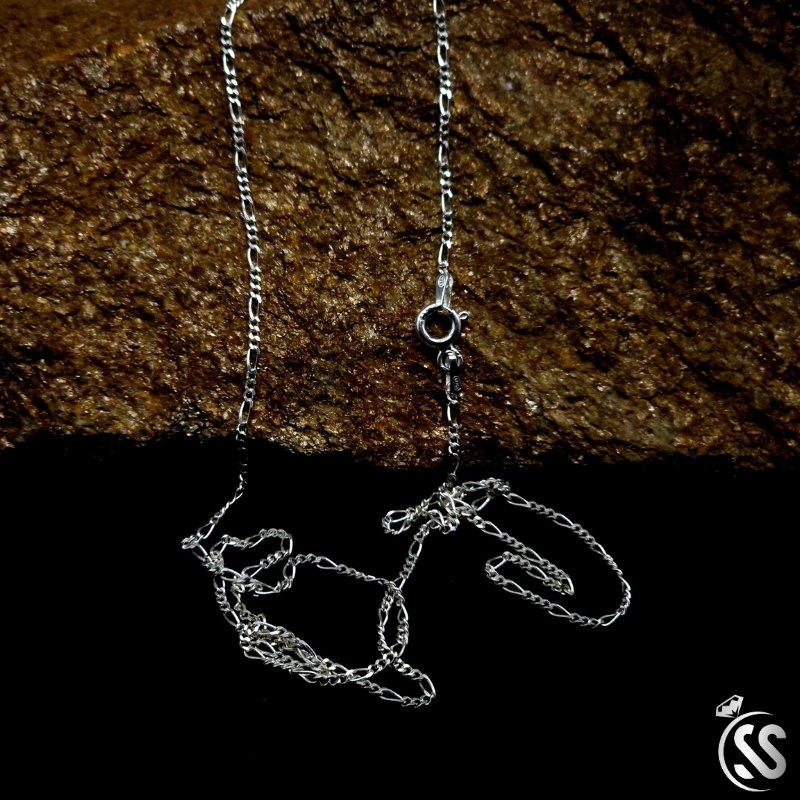 1 mm italian 925 Silver Figaro Chain