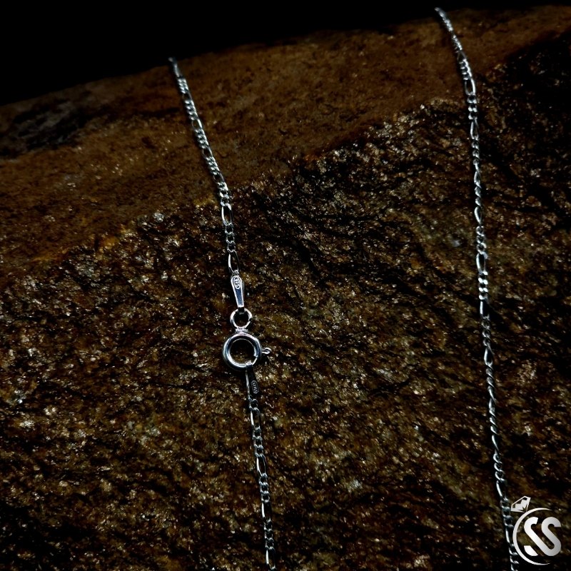 1 mm italian 925 Silver Figaro Chain