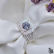 1 Carat Moissanite diamond Silver Italian Ring