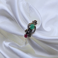 Real Ruby & Emerald 925 Silver Ring
