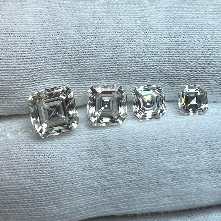 Certified Asscher Cut Moissanite Diamond Stone for Rings and Fine Jewelry