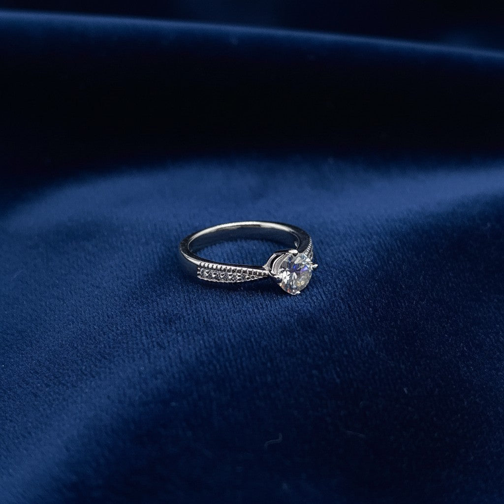 GRA certificate 0.8 carat moissanite diamond halo ring 925 Italian silver Silverstones Pakistan